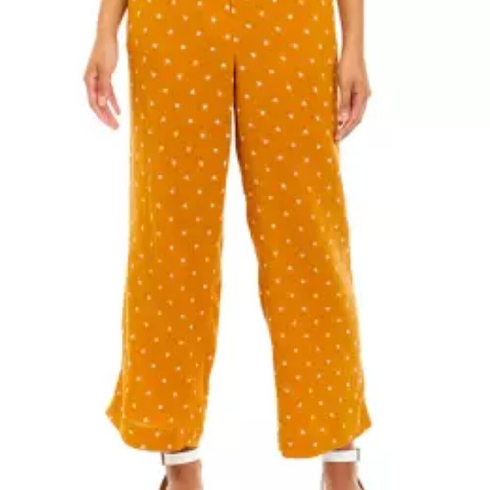Wonderly Gold Gauze Wide Leg Pants‎ Flowy Boho Lagenlook Plus Size 1X NWT Beachy